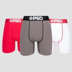 PSD Underwear Solids 3 Pack - Red/White/Grey