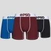PSD Underwear Solids 3 Pack - Blue/Maroon/Black -Mens Sales 322180108 MUL 1